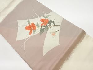 リサイクル　花葉模様織出し名古屋帯